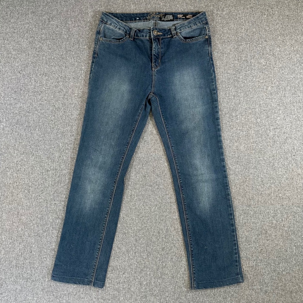 Buffalo Jeans Womens 8 Misha Blue Straight Leg Mid-Rise Stretch Denim Wash